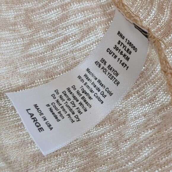 PST by Project Social T Tan Suzie Raw Slub V Neck Tee Size L - Picture 7 of 8